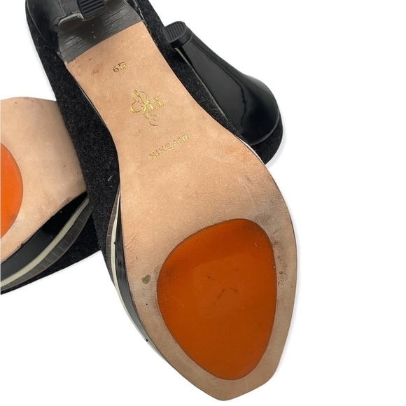 COLE Haan Double Platform Chelsea Wool Felt Pump, Black/Gray, 6B - Picture 5 of 9